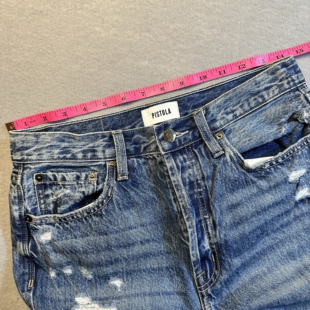Pistola Cassie Super High Rise Straight Crop University Button Fly Size 27 - Picture 2 of 11